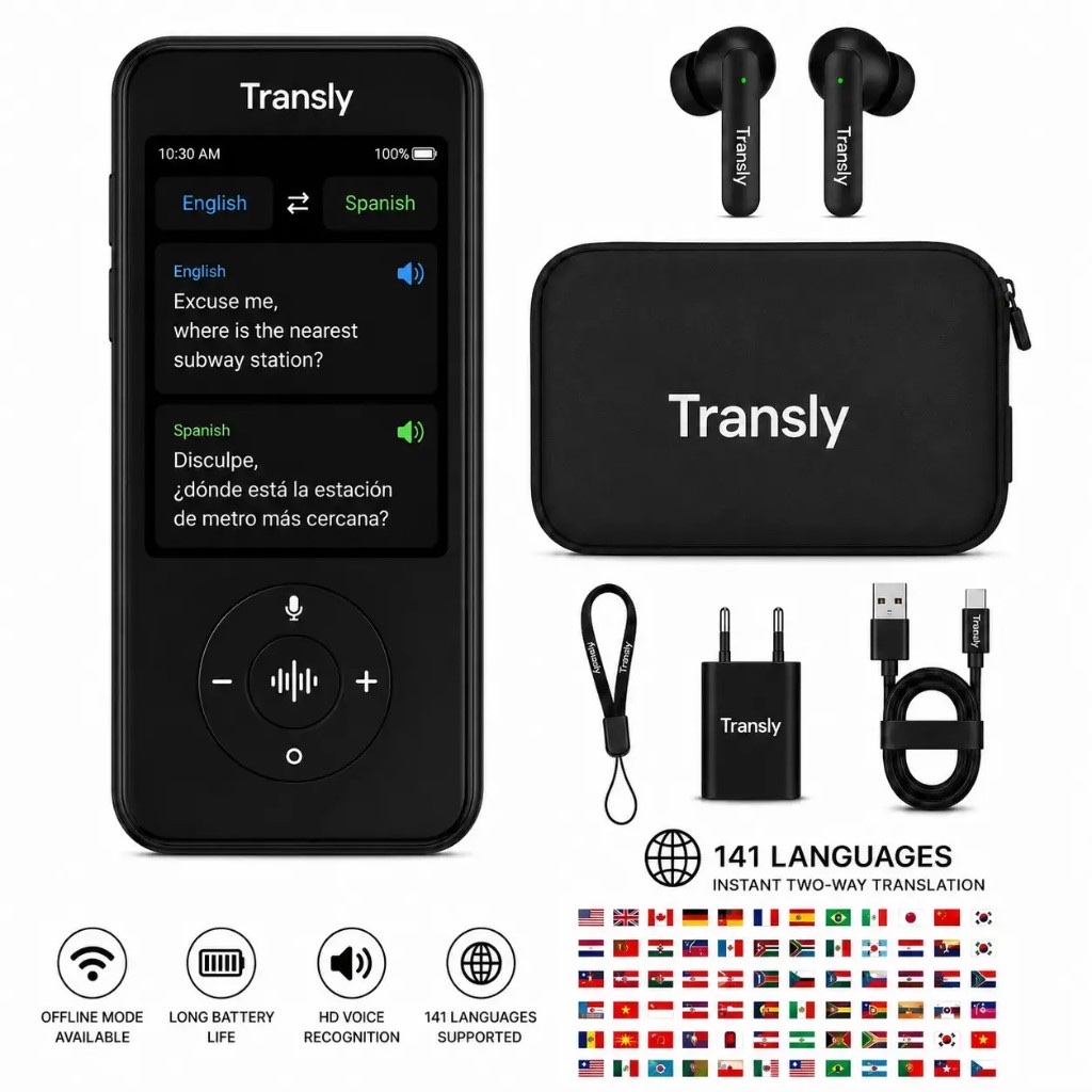 Transly™ traduttore AI per traduzione offline in tempo reale